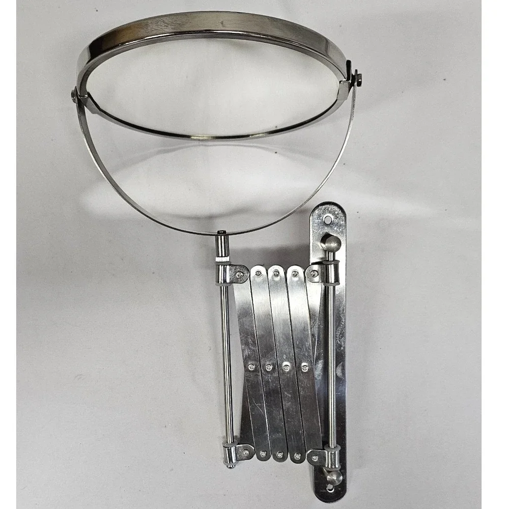 IKEA FRACK Wall Mirror Stainless Steel Accordion Extension Double Sided Swivel